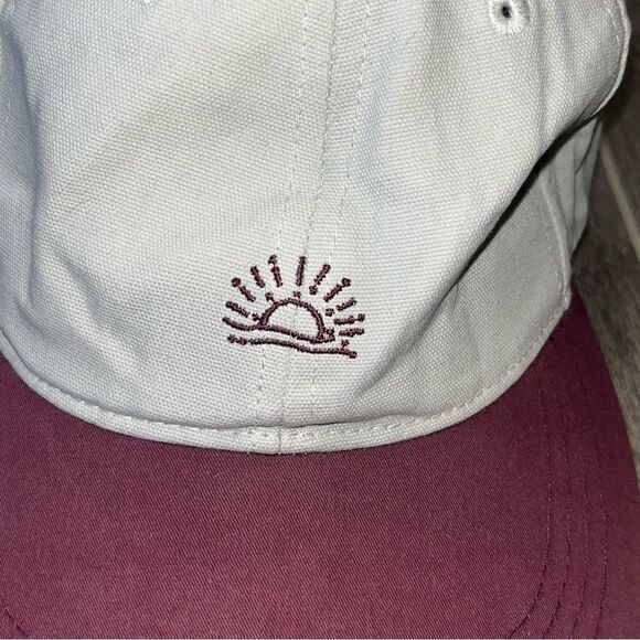 Sunset Embroidered Beige & Maroon Baseball Hat - Picture 3 of 7